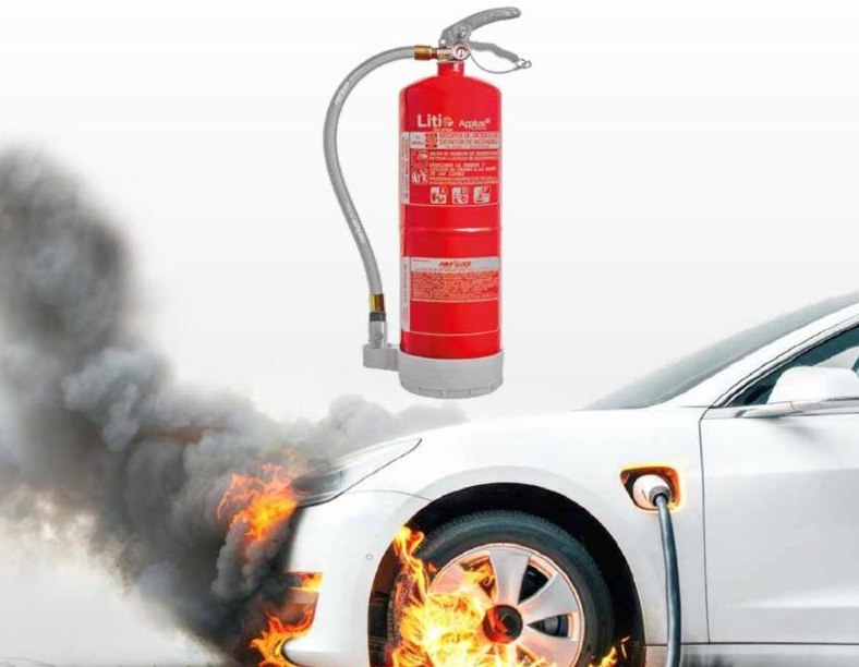 Extintor Lítio Fire Ice Zero Fluor para incêndios em baterias de lítio
